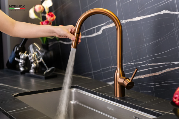 Vòi rửa bát dây rút Nobinox AQUA NX662T