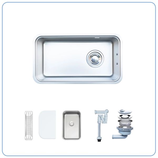 Chậu âm Nobinox NOVA A282M Tặng vòi dây rút Nobinox IVY NX202