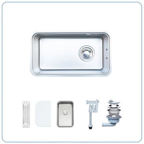 Chậu âm Nobinox NOVA A282M Tặng vòi dây rút Nobinox IVY NX202