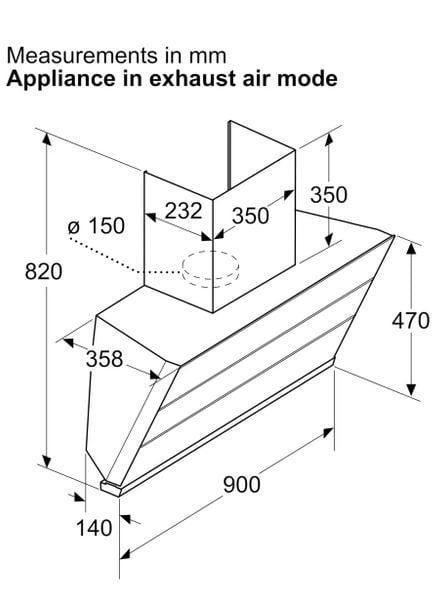 Hút mùi áp tường Bosch DWK98IJ60I Serie 4 900mm