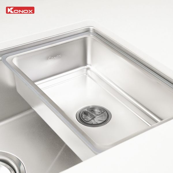 Chậu rửa âm Konox Tari 8748SM + VÒI BẤT KỲ Tặng bộ dao nhà bếp 7 món cao cấp Gouter