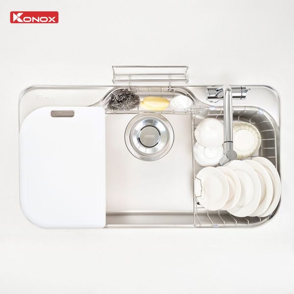Chậu rửa bát Konox Tari 9051SM + VÒI RỬA BẤT KỲ Tặng bộ dao nhà bếp 7 món cao cấp Gouter
