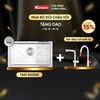 Chậu rửa bát Konox  Tari 800SM + VÒI BẤT KỲ Tặng bộ dao nhà bếp 7 món cao cấp Gouter