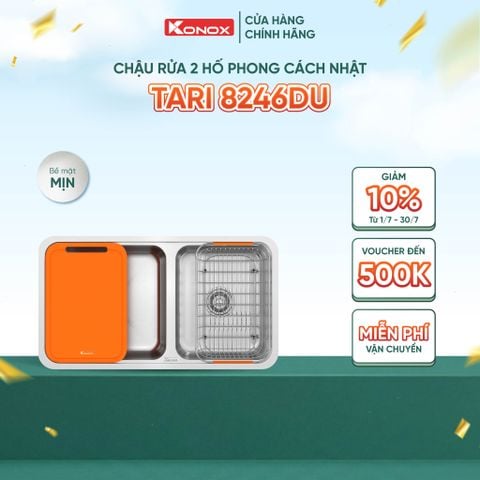 Chậu 2 hố âm Konox R50 Tari 8246DU