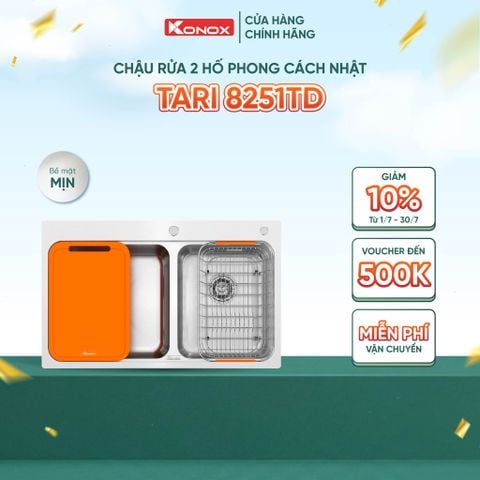 Chậu rửa bát 2 hố Konox R50 Tari 8251TD