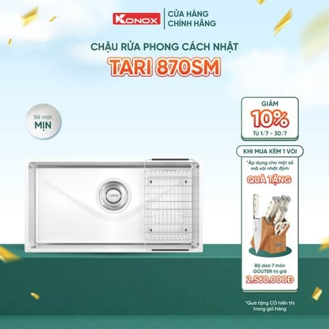 Chậu rửa bát Konox Tari 870SM Tặng bộ dao 7 món Gouter