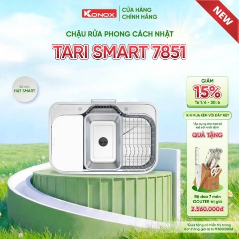 Chậu rửa bát âm Konox Tari Smart 7851 Tặng bộ dao 7 món Gouter