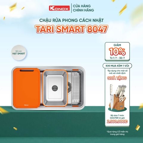 Chậu rửa bát âm Konox Tari Smart 8047 Tặng bộ dao 7 món Gouter
