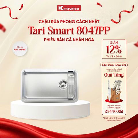 Chậu rửa bát 1 hố Konox Tari Smart 8047PP Mua vòi Konox bất kỳ tặng bộ dao 7 món