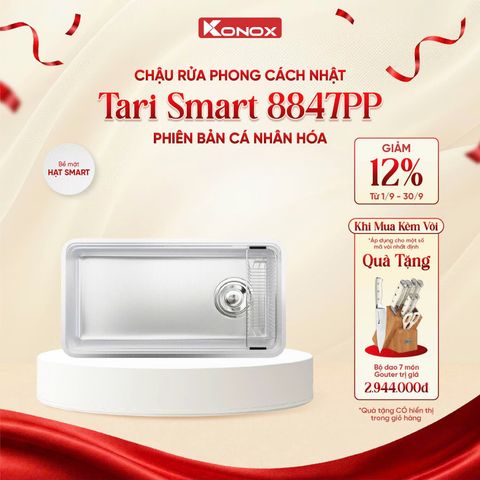 Chậu rửa 1 hố Konox Tari Smart 8847PP Mua vòi Konox bất kỳ tặng bộ dao 7 món