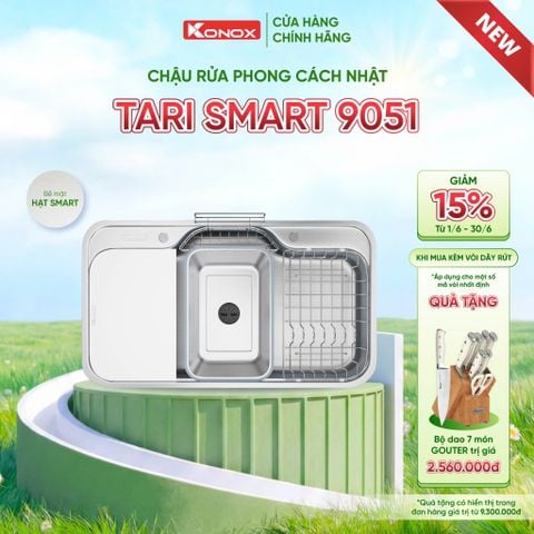 Chậu rửa bát âm Konox Tari Smart 9051 Tặng bộ dao 7 món Gouter