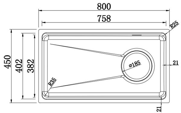 Chậu rửa 1 hố lắp âm Inox 304 chống xước GrandX GX8045LV Volcano
