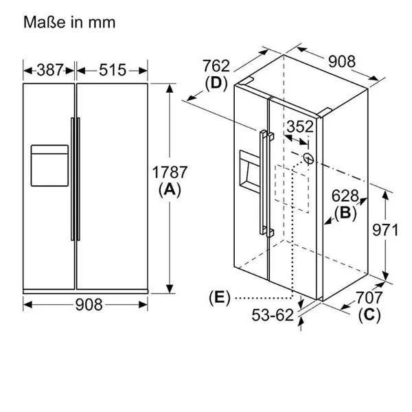 TỦ LẠNH SIDE BY SIDE BOSCH KAD93AIEP SERIE 6 562 LÍT