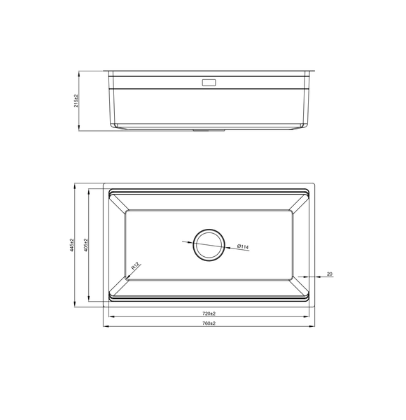 Chậu rửa bát âm NOBINOX LIRA NJ562D