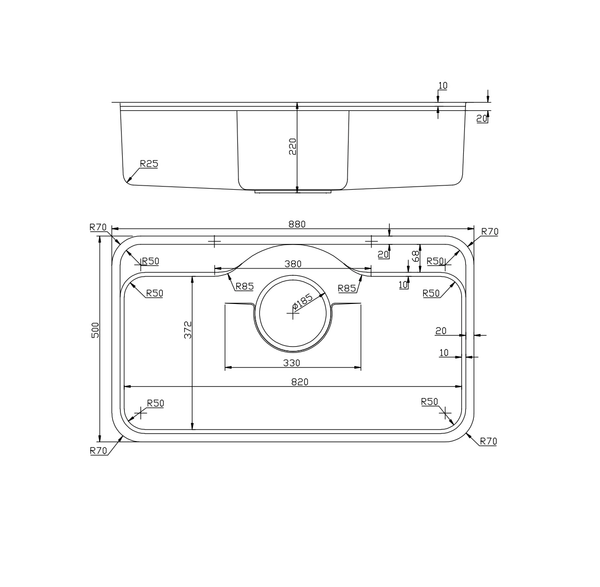 Chậu rửa bát âm NOBINOX ROSA NN995D