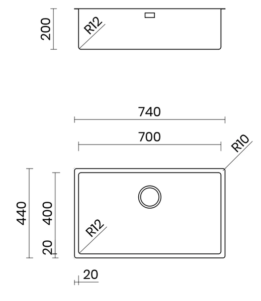 Chậu rửa bát NOBINOX TASCA CANOVA NT600B