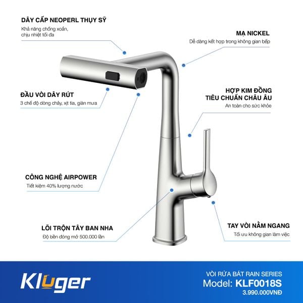 Vòi rửa bát Kluger KLF0018S
