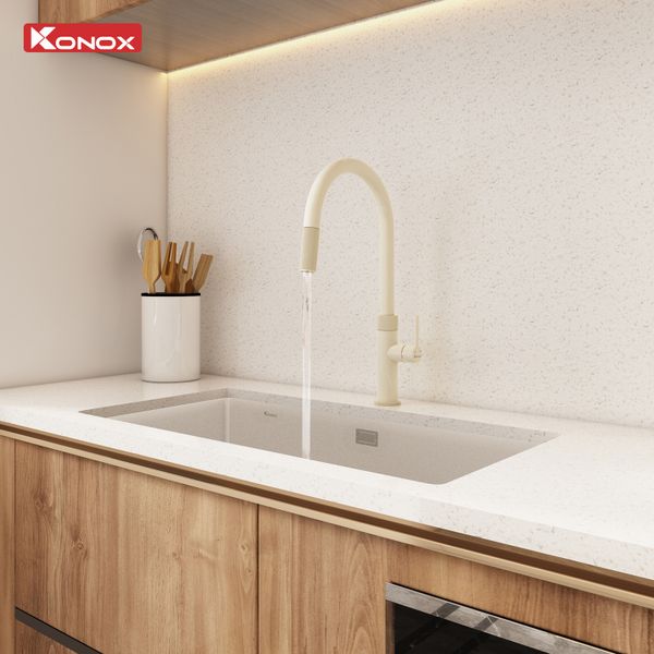 Vòi rửa bát dây rút Konox Lasi Nude