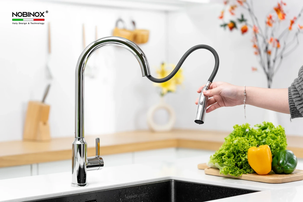 Vòi rửa dây rút Nobinox NX202