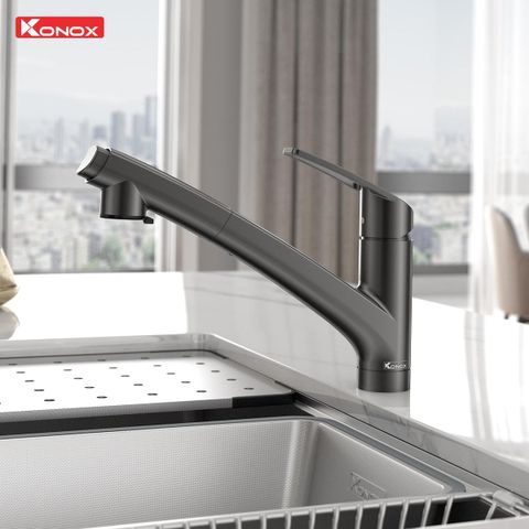 Vòi rửa bát phong cách Nhật Bản Konox Kira Gun Metal