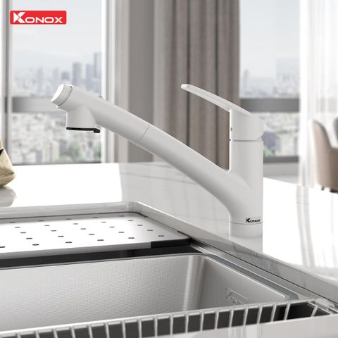 Vòi rửa bát phong cách Nhật Bản Konox Kira White