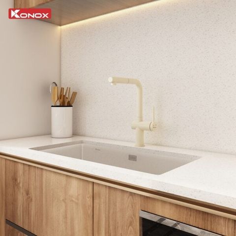 Vòi rửa bát dây rút Konox Stream Smart Nude