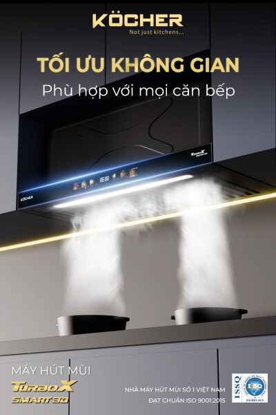 Máy Hút Mùi Âm Tủ Kocher 3D X3D-350D Auto Clean