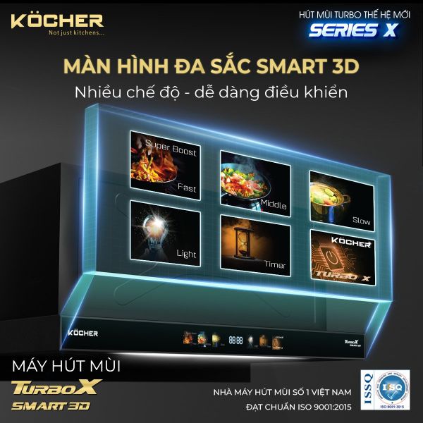 Máy Hút Mùi Âm Tủ Kocher 3D X3D-350D Auto Clean