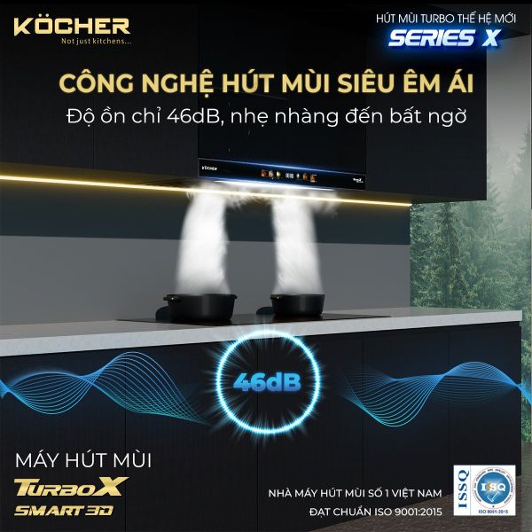Máy Hút Mùi Âm Tủ Kocher 3D X3D-350D Auto Clean