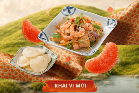  Gỏi bưởi hồng hải vị 