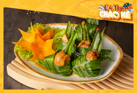  Gà cuộn lá dứa 