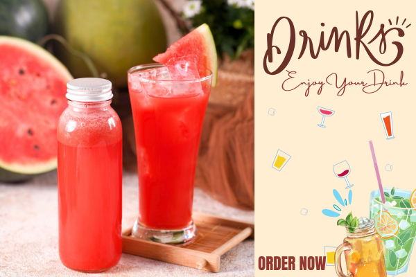  Nước ép bưởi dưa hấu - Ly 