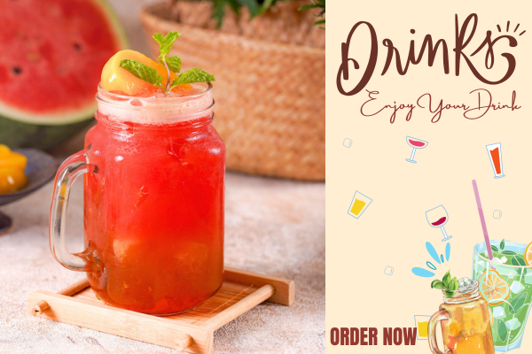  Trà đào dưa hấu 