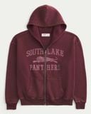  Áo hoodie ZIP Hollister đỏ washed - PANTHERS 