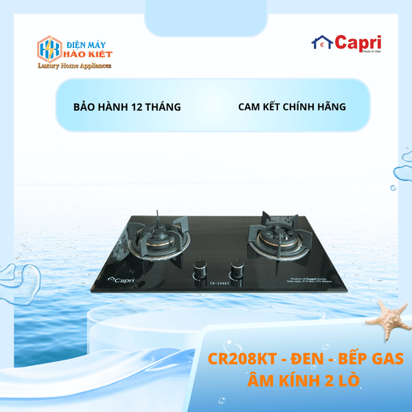 CR-208KT - Bếp Gas 2 Lò Capri CR 208KT