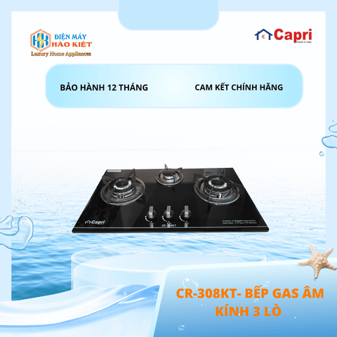CR-308KT - Bếp Gas 3 Lò Capri CR 308KT