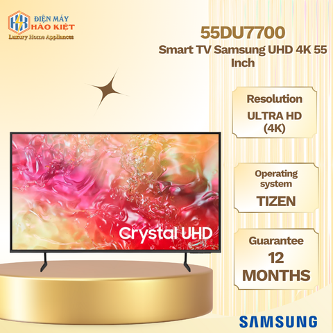 55DU7700 - Smart Tivi Samsung UHD 4K 55 INCH 2024
