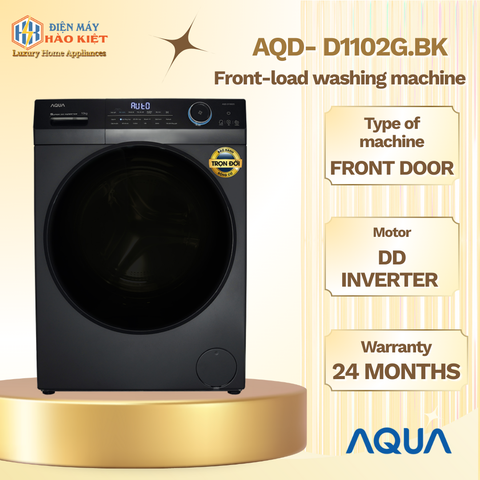 AQD- D1102G.BK - Máy Giặt Lồng Ngang