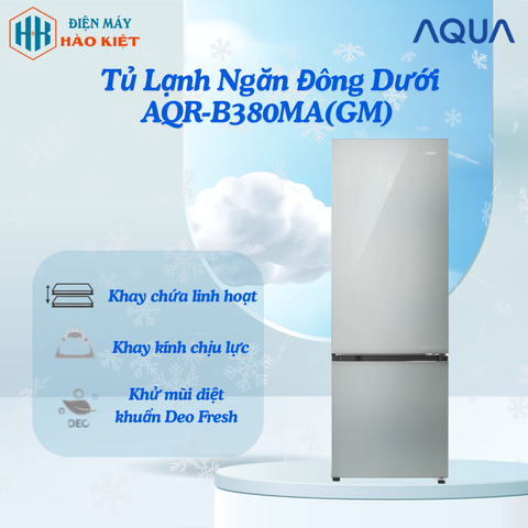 AQR-B380MA(GM) - Tủ Lạnh Ngăn Đông Dưới
