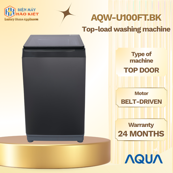 AQW-U100FT.BK - Máy Giặt Lồng Đứng