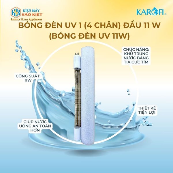 Bóng đèn UV 1 (4 chân) đầu 11 W (Bóng đèn UV 11W)