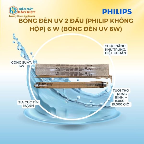 Bóng đèn UV 2 đầu (Philip không hộp) 6 W (Bóng đèn UV 6W)