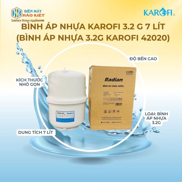 Bình áp nhựa Karofi 3.2 G 7 lít (Bình áp nhựa 3.2G Karofi 42020)