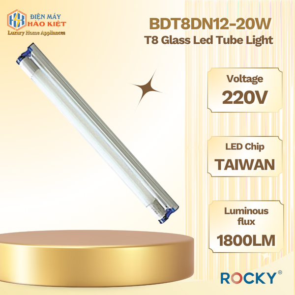 BDT8DN12-20W - Đèn Led Tube T8 Thủy Tinh