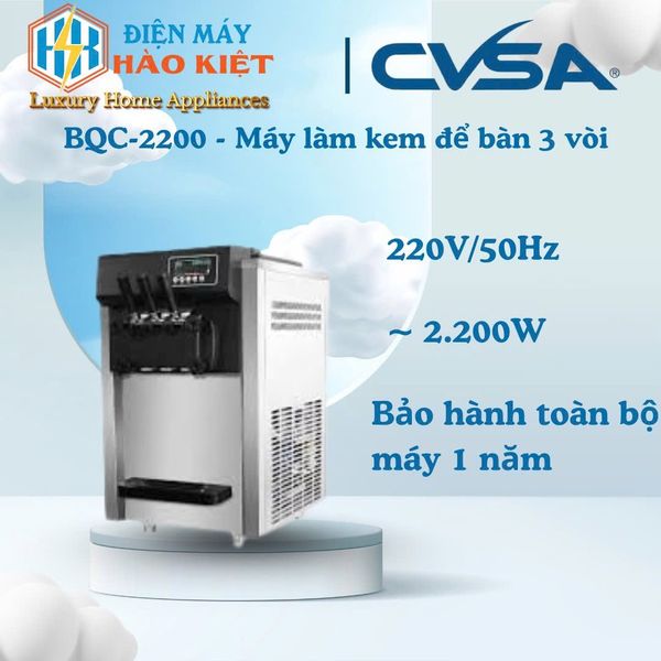 BQC-2200 - Máy làm kem để bàn 3 vòi