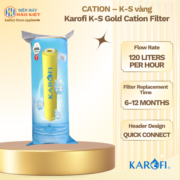 Lõi Cation K-S vàng CATION-KAROFI (lõi số 2 cho nước phèn - nối nhanh)