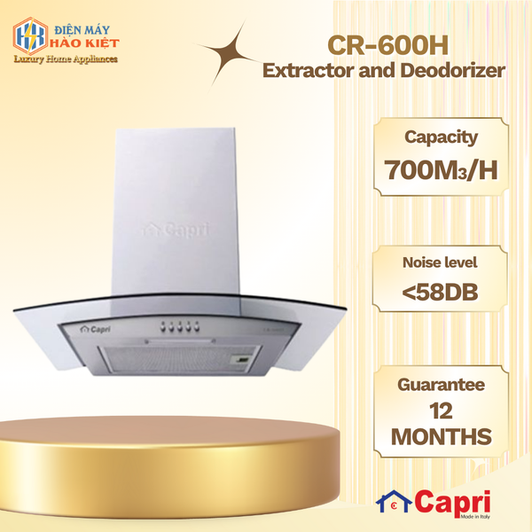 CR-600H - Máy Hút Và Khử Mùi Capri 6 Tấc CR 600H