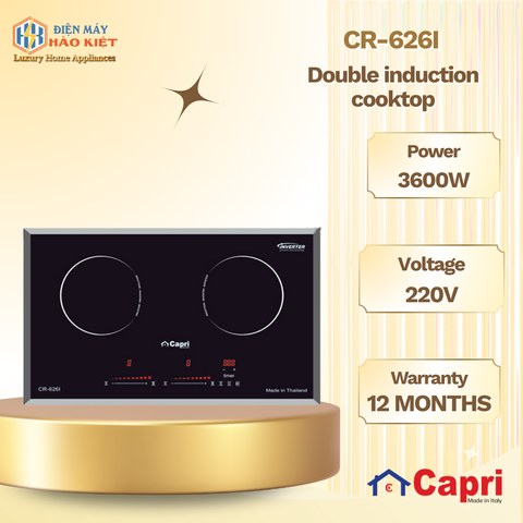 CR-626I - Bếp Điện Đôi 2 Từ Capri  CR 626I