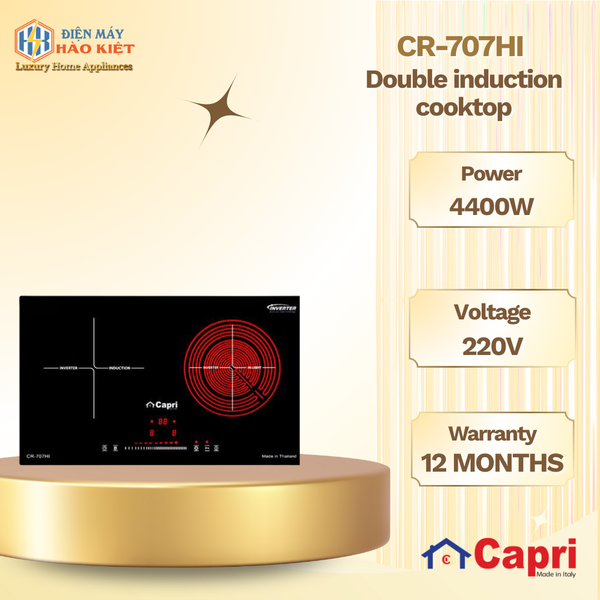 CR-707HI - Bếp Điện Đôi 1 Từ 1 Hồng Ngoại Capri CR 707HI