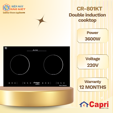 CR-801KT - Bếp Điện Đôi 2 Từ Capri CR 801KT